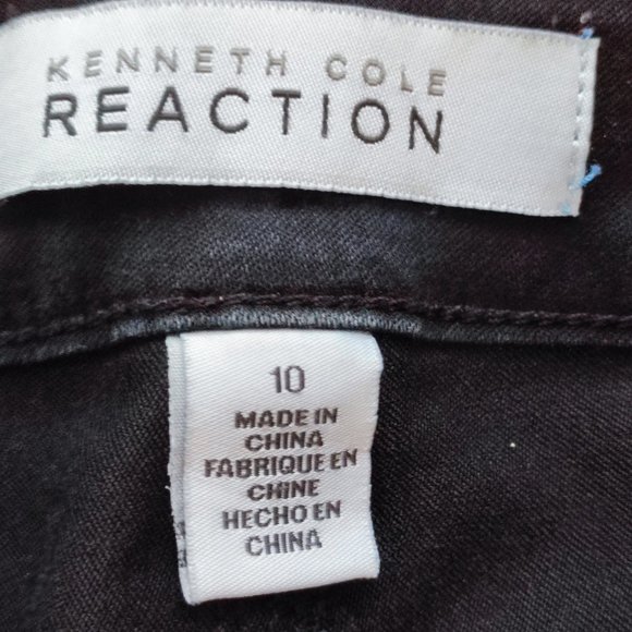 Kenneth Cole Reflection skinny jeans black with zipper design women's size 10 - Picture 5 of 9